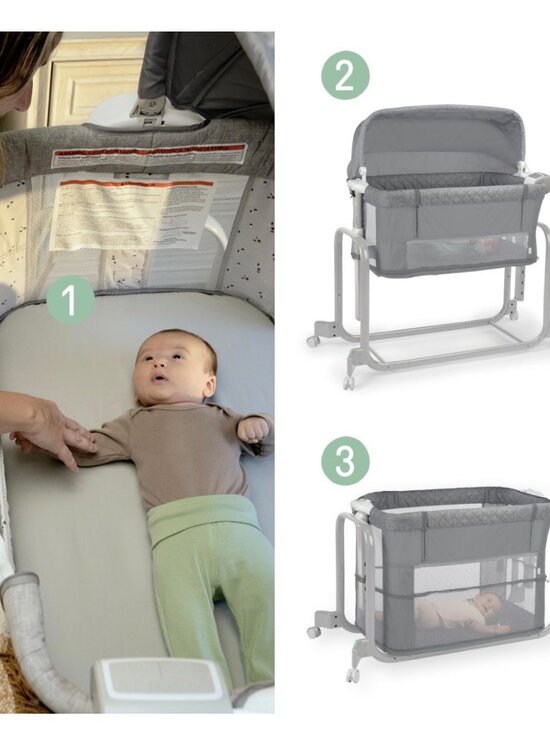 Ingenuity Dream Hero Starlight 3-in-1 Co-Sleeping Bassinet and Crib - Lume (Grey